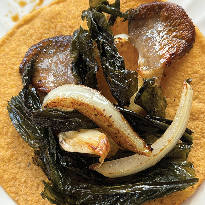 Ribbon Kelp & Oyster Mushroom Tostadas